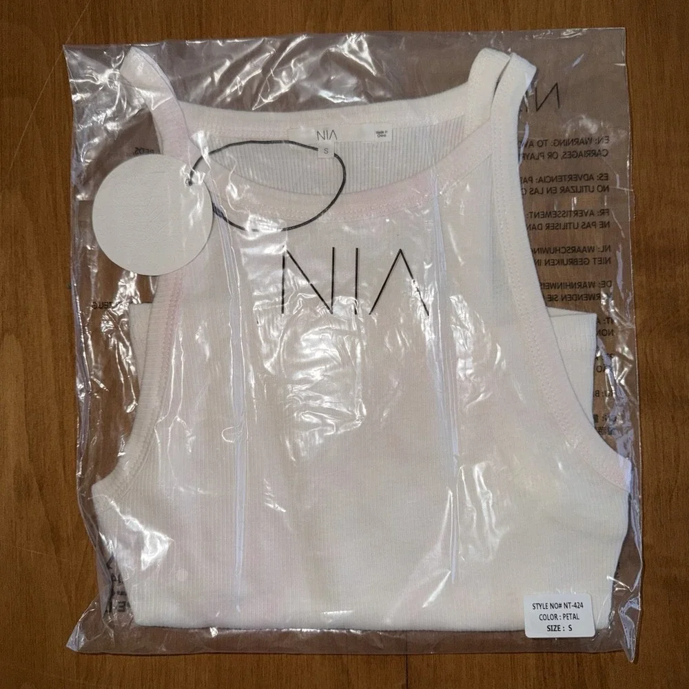 NEW NIA Women's 100% Cotton High Razor Tank Top Size Small‎ Pink Tie Dye